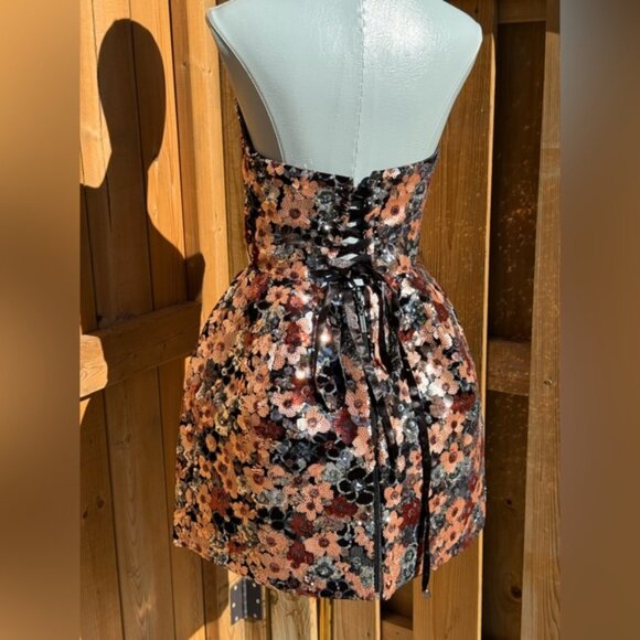 🆕 BRONX & BANCO 🧿 NWOT Maraya Floral Sequin Mini Dress, Pink Multi, Sz S US 4 - Picture 12 of 17